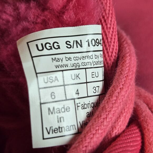UGG Neumel Womens Size 6 Fuzzy Warm Chukka Boots Shoes Slippers Pink - Picture 10 of 11
